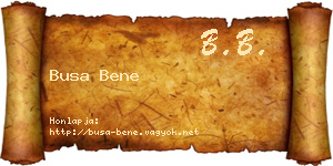 Busa Bene névjegykártya